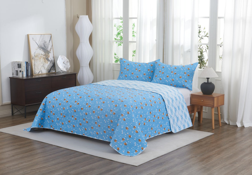 Casa Rosso Pinsonic Bedspread KB Bee Blue 235X265CM - 666067