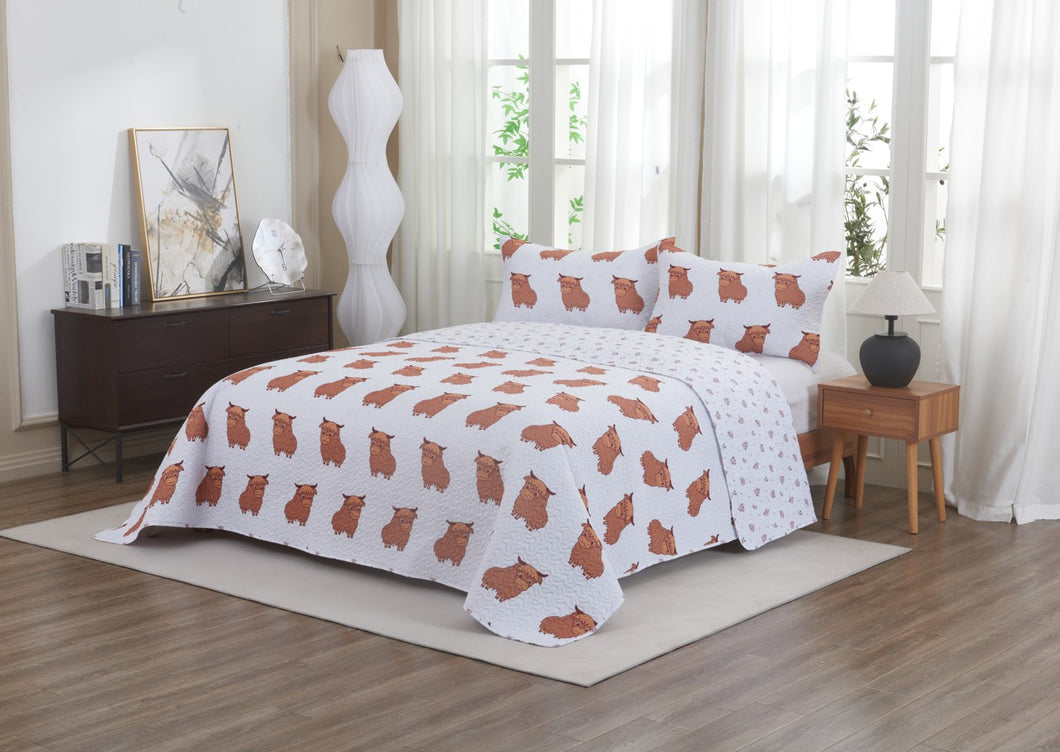 Casa Rosso Pinsonic Bedspread KB Highland Bull 235X265CM - 666068