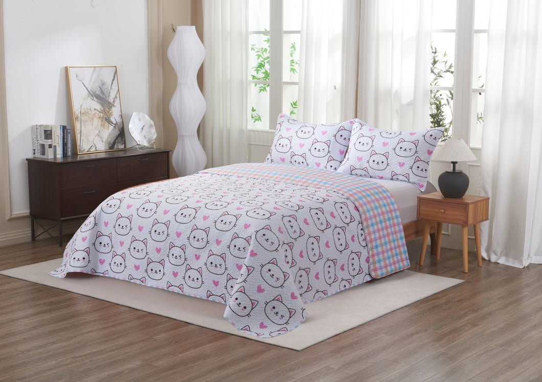 Casa Rosso Pinsonic Bedspread KB Kitty Whiskers 235X265CM - 666070