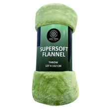 Load image into Gallery viewer, CR Flannel Throw Sage 127X152CM - 666127
