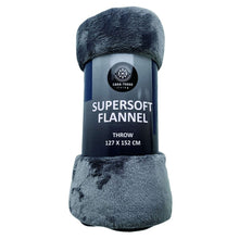 Load image into Gallery viewer, CR Flannel Throw Charcoal 127X152CM - 666129
