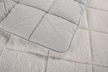Load image into Gallery viewer, Casa Rosso Sherpa Melange Comforter KB Silver 220X260CM - 666177
