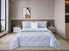 Load image into Gallery viewer, Casa Rosso Stripe Yarn Dye Comforter KB Blue 220X260CM - 666186
