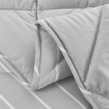 Load image into Gallery viewer, Casa Rosso Stripe Yarn Dye Comforter QB Silver 220X220CM - 666188
