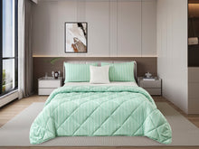 Load image into Gallery viewer, Casa Rosso Stripe Yarn Dye Comforter QB Sage 220X220CM - 666191
