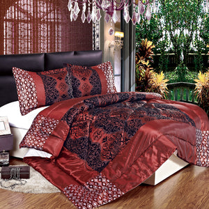 Casa Rosso ST Comforter Set Cal-King Red Fleur 260x280CM - 664504