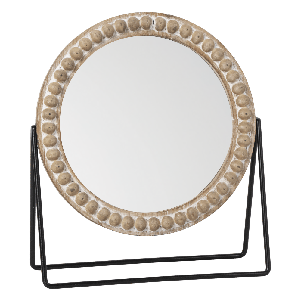 SLF Mirror Ava On Stand Beaded Natural - 850065