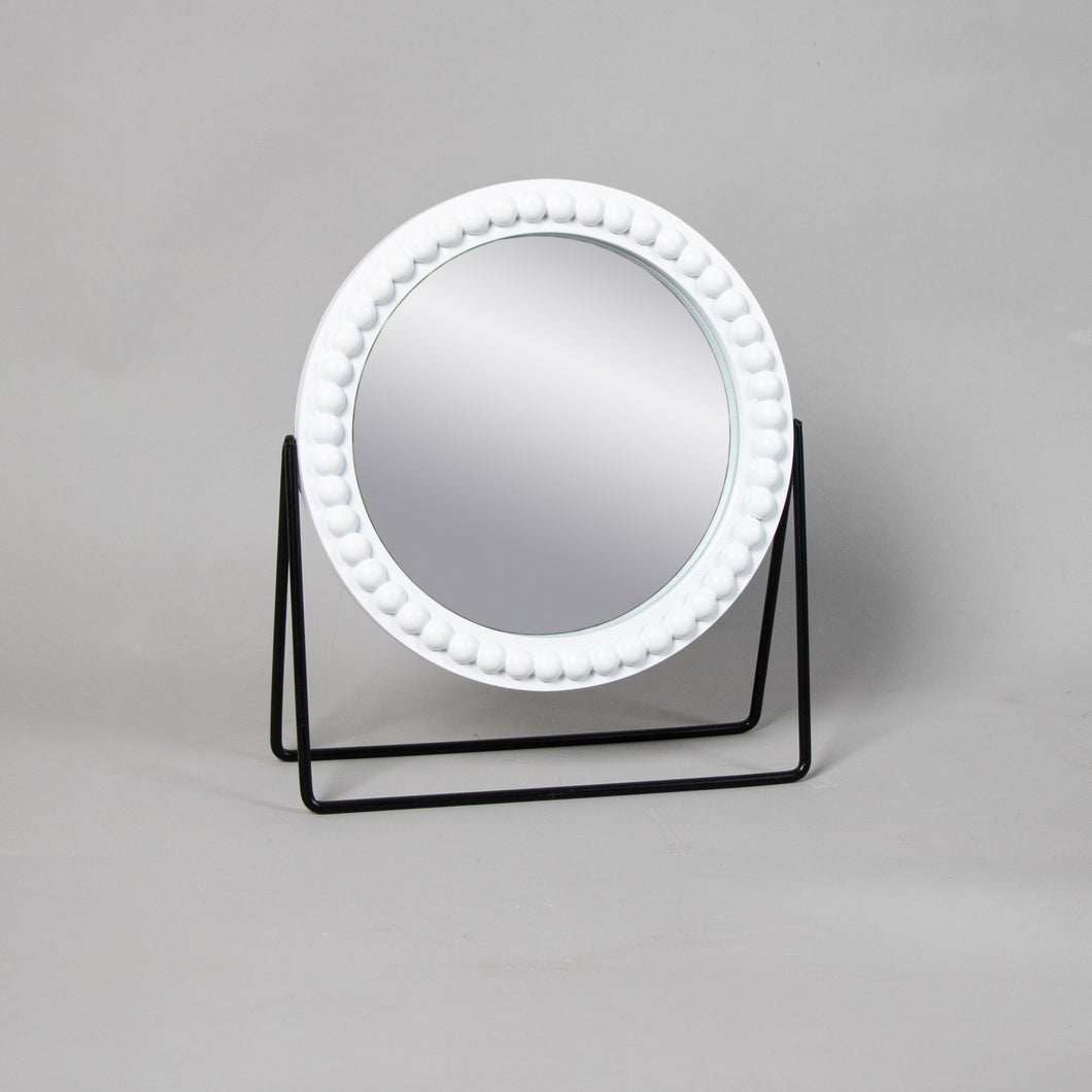 SLF Mirror Ava On Stand Beaded White - 850321