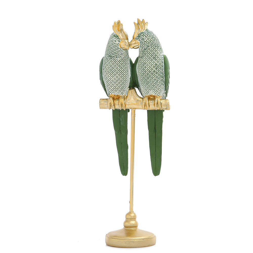 Parrots Green/Gold X2 on Stand 35X12CM - 900637