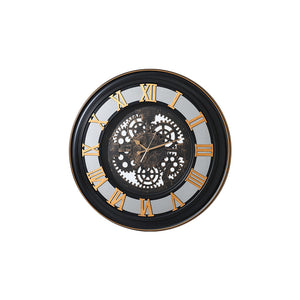 Clock with Mirror and Movement Black/Gold 76CM - 926103