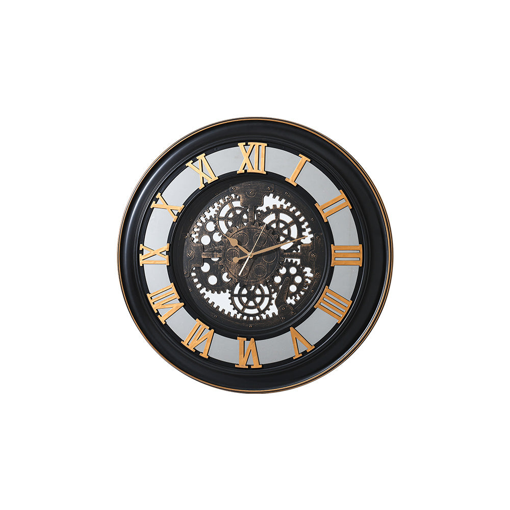 Clock with Mirror and Movement Black/Gold 76CM - 926103