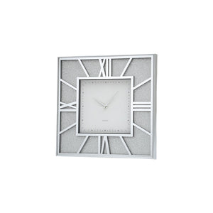 Clock Glitter Square Silver 47CM - 926117