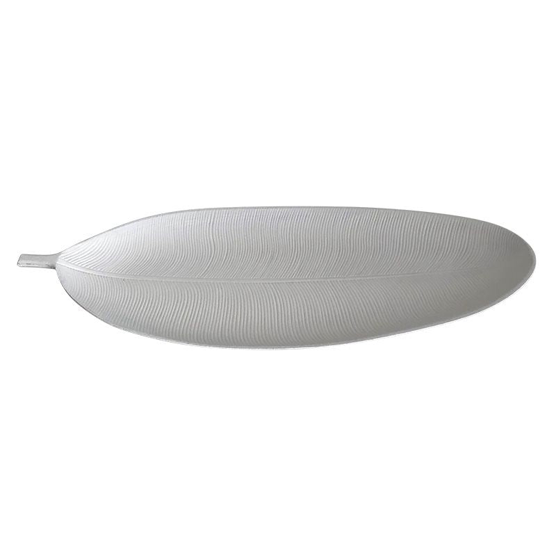 Plate Leaf Groove White - 931247