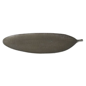 Plate Leaf Groove Silver - 931249