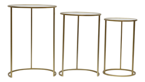 SLF Tables Jada Gold & Marble Look Top Set of 3 - 972004