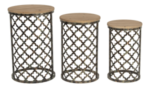 SLF Table Aziza Wood Top Antique Gold Medium - 972076