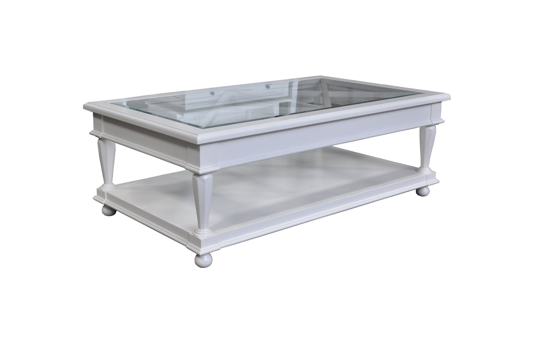 SLF Calais Coffee Table Rectangle with Bevelled Glass Top White - 972118