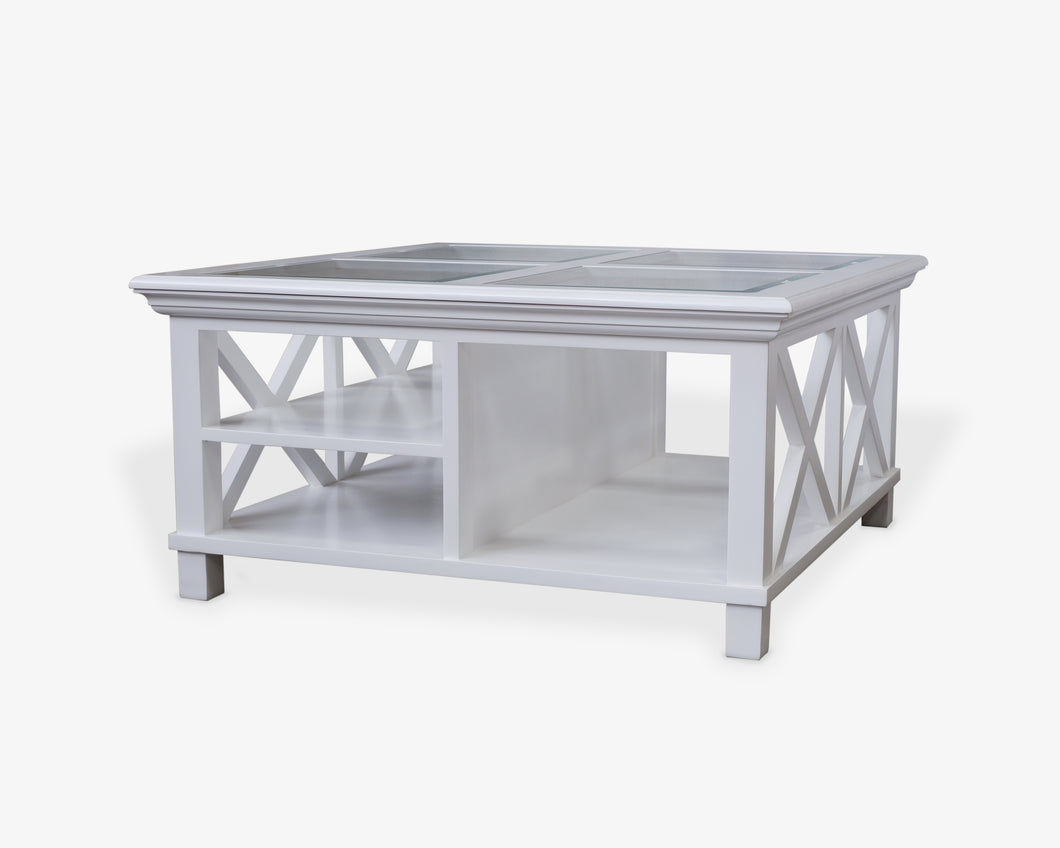 SLF Finchley Coffee Table with Bevelled Glass Top White - 972120