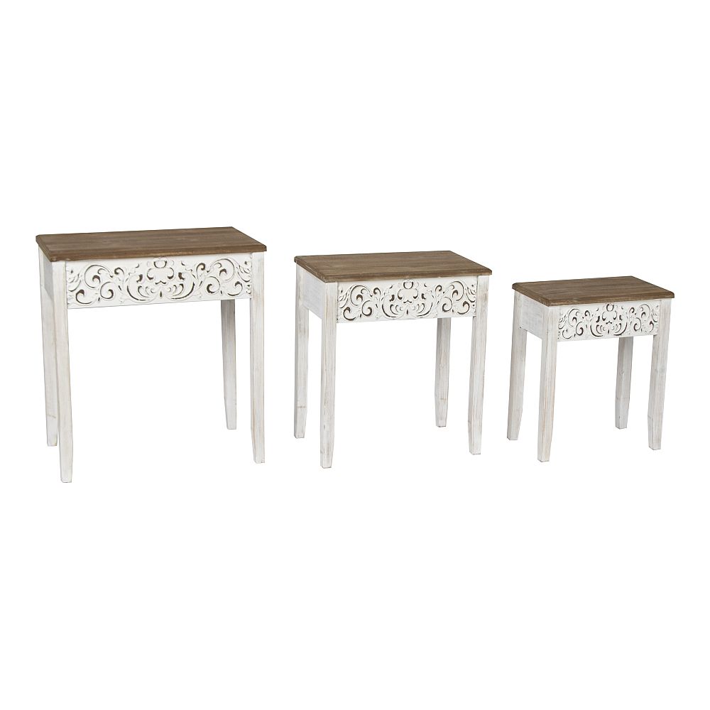 SLF Sofa Table Bella White Wash Set of 3 - 972235