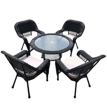 Load image into Gallery viewer, SLF Wicker Dining Setting 5PC Granada Black - 974115
