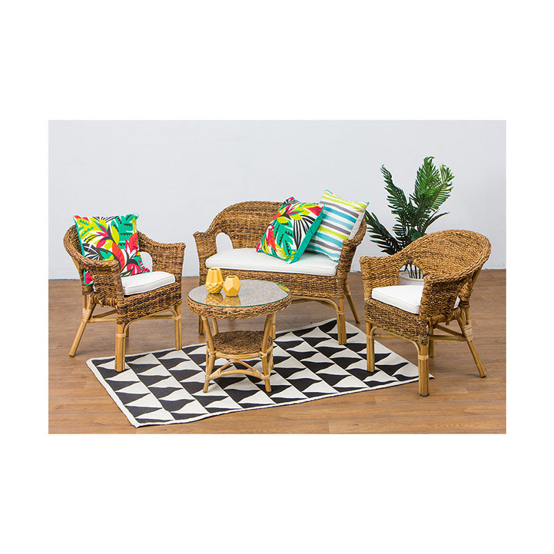 SLF 4PC Abaca Setting Marbella with Cushion / Glass - 975033