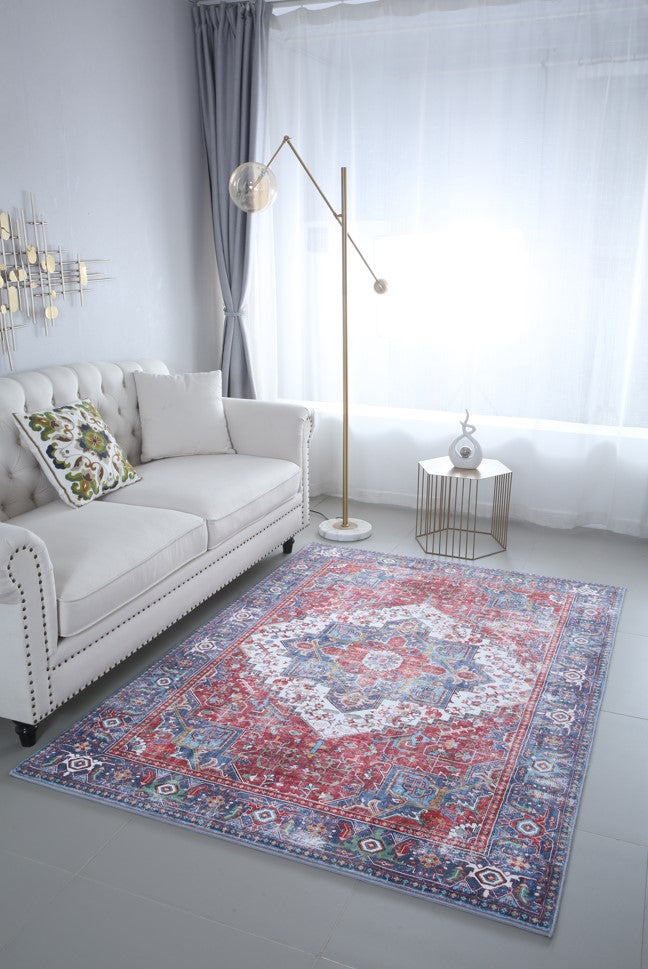CR MF Rug Printed Red/Blue Trans 140x200CM - 985199