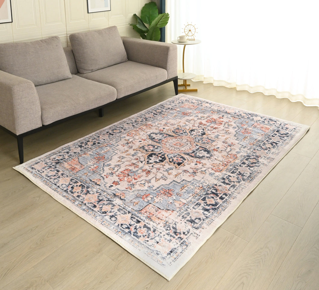 CR Rug Thick Microfibre Grey/Red 200X300CM - 985391