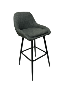 SLF Bar Stool Painted Leg Fabric Seat Mid Grey - 991016