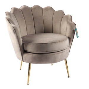 SLF Scallop Chair Light Grey Velvet - 992262