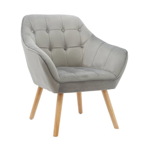 SLF Chair Button Back Grey Velvet - 992265