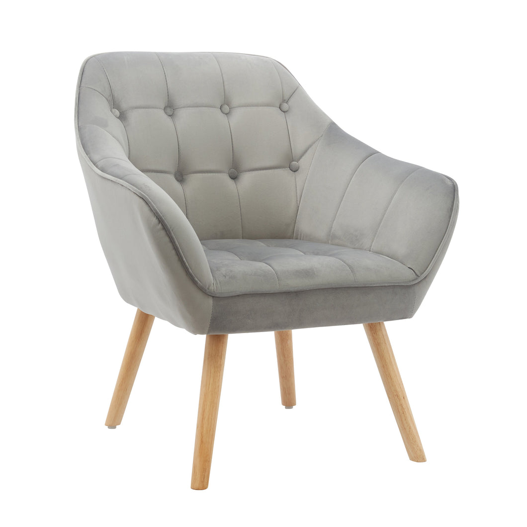 SLF Chair Button Back Grey Velvet - 992265