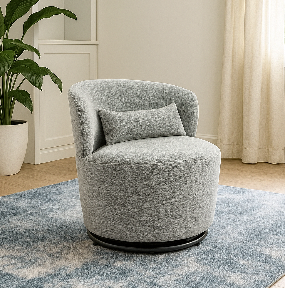 SLF Swivel Chair 360Degrees Grey Fabric - 992268