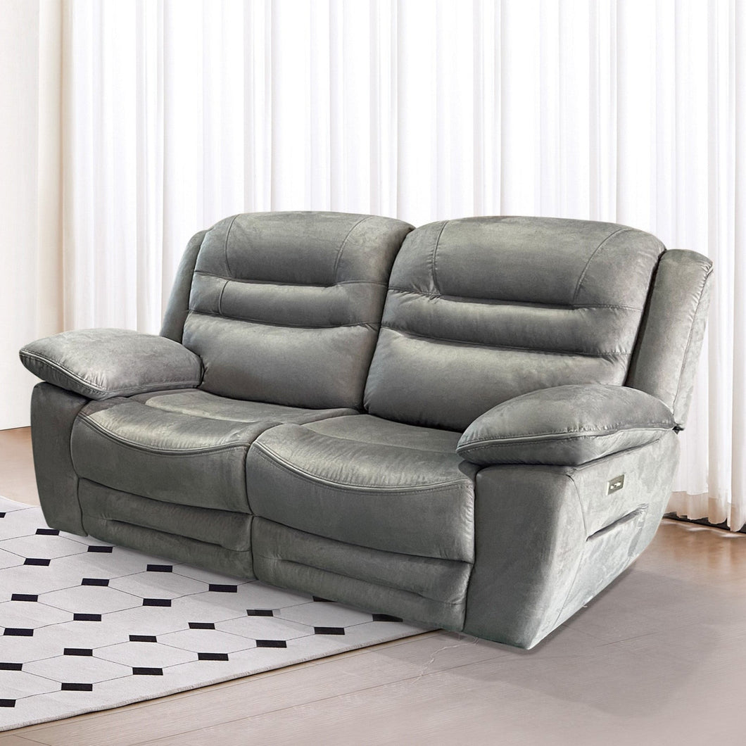 Napoli Fabric 2 Seat Recliner Sofa Grey - 993074