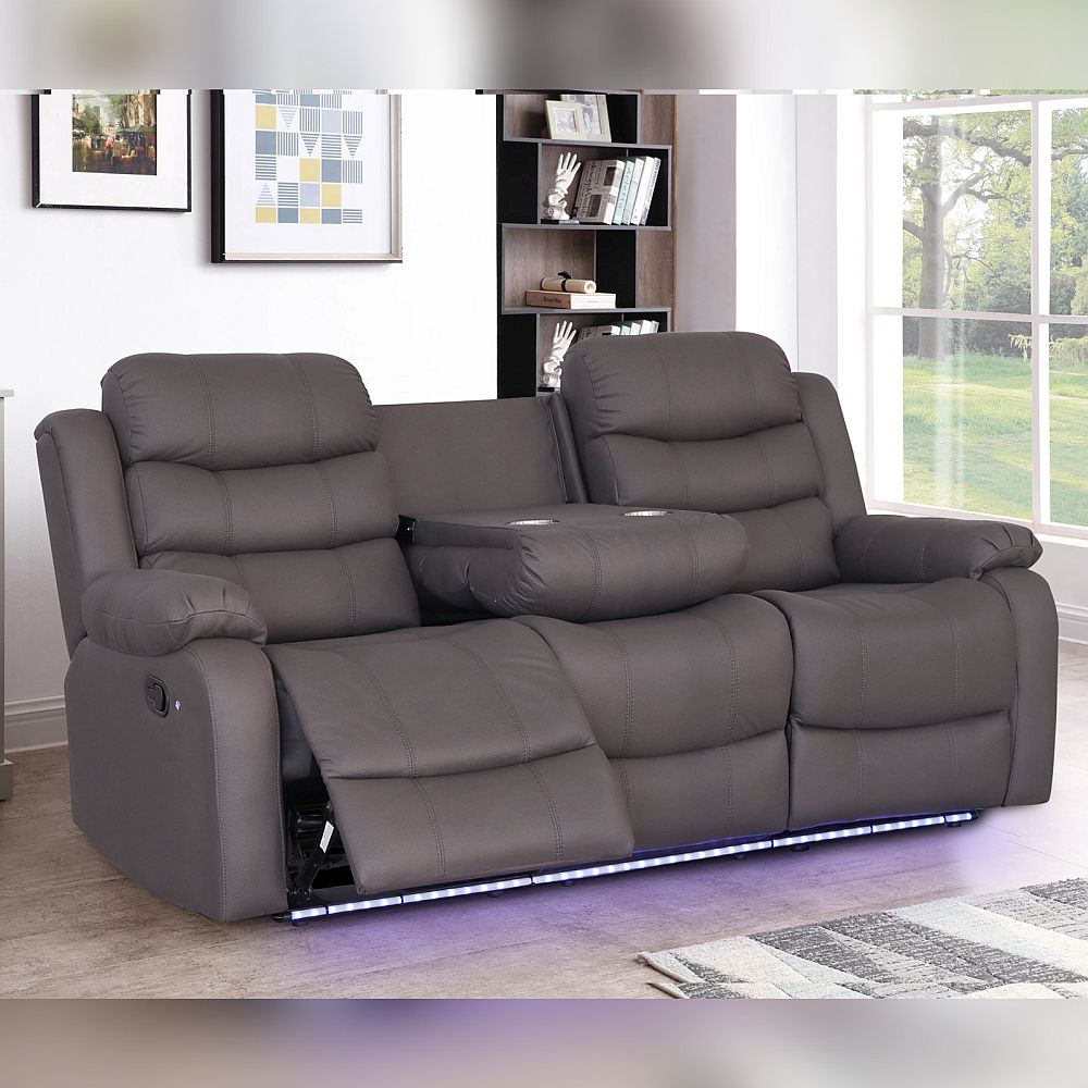 Dickson 3 Seat Recliner Sofa Grey - 993081