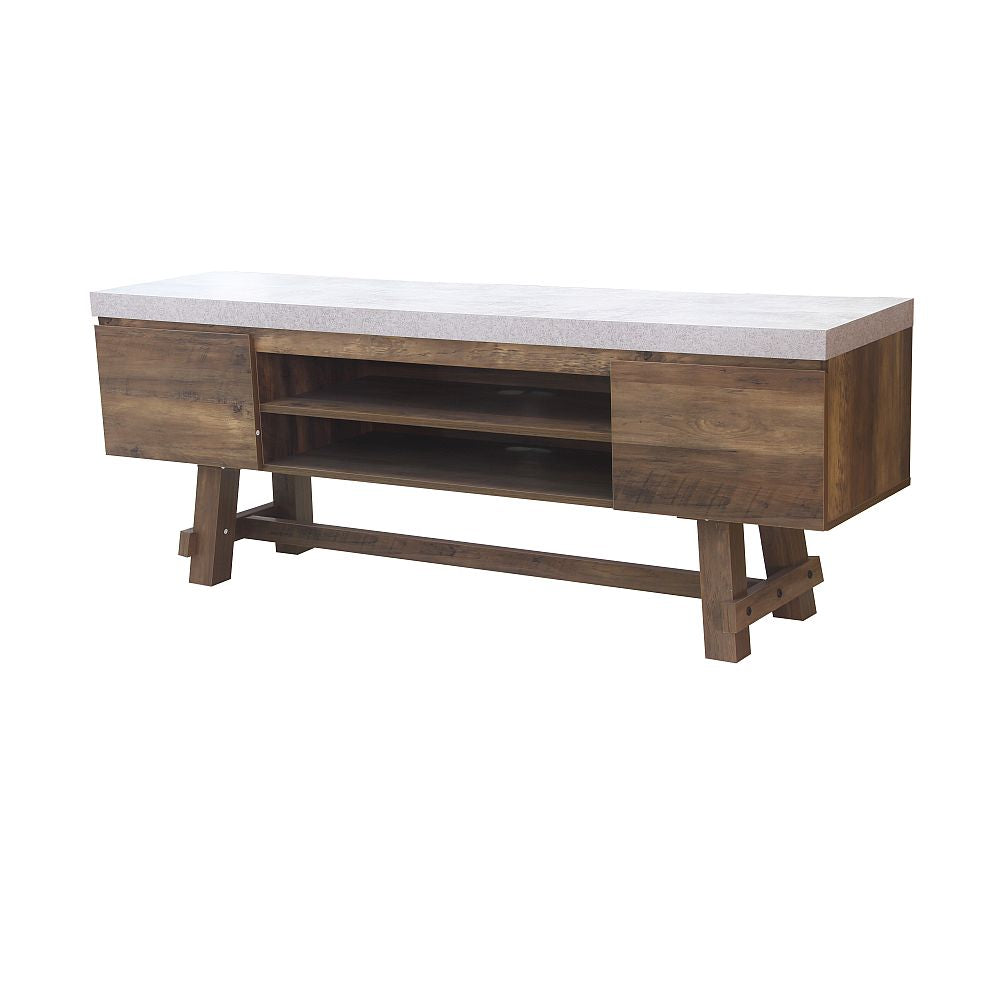 SLF Beton Tv Unit Faux Concrete Top Scandi - 994813