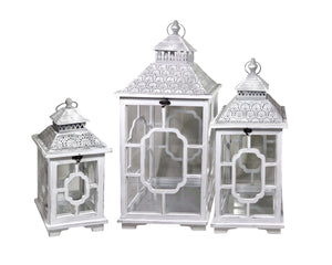 Lantern Wood White with Metal Roof Large - 929049