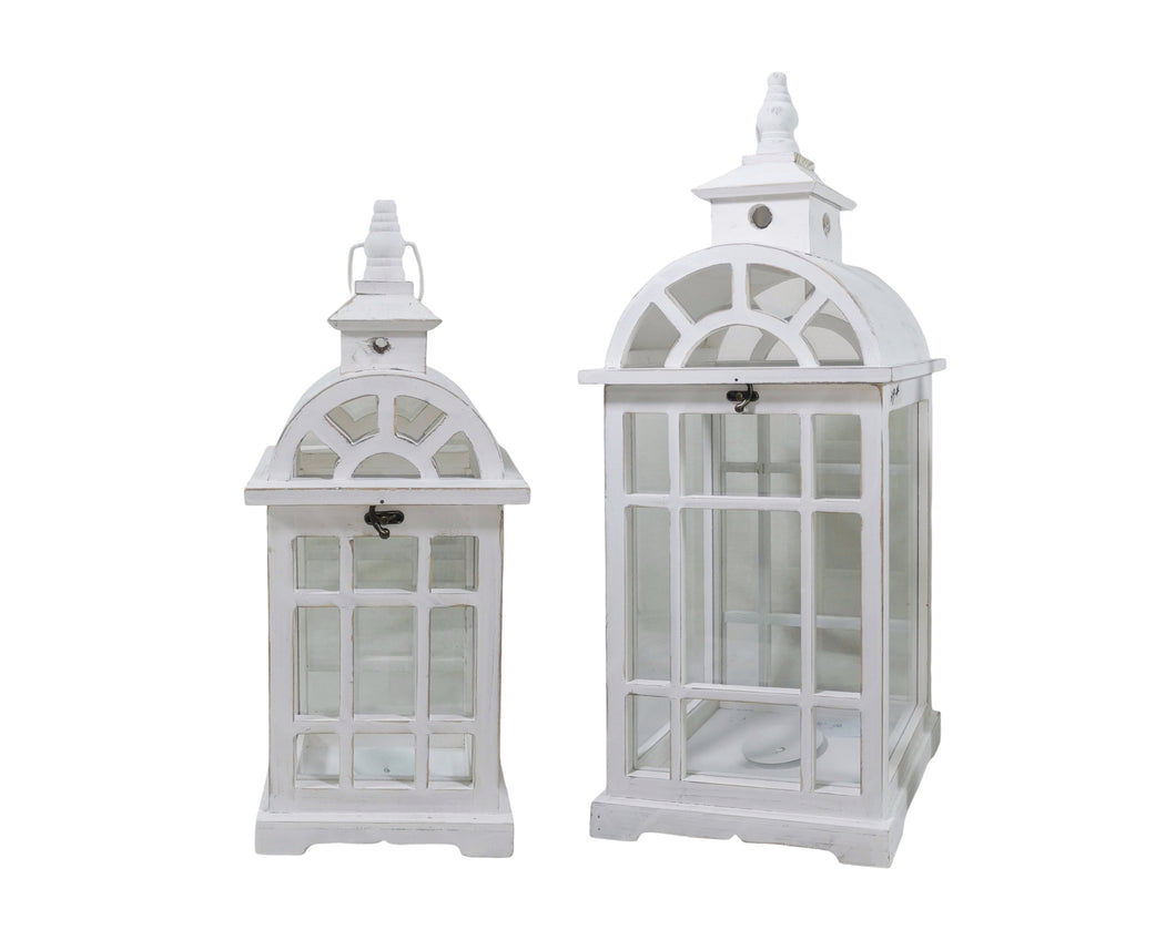 Lantern Wood White with Metal Roof Church Large - 929052