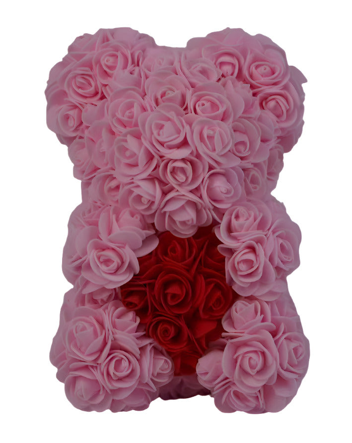 Rose Bear Pink with Red Heart 40CM - 270016