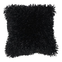 Load image into Gallery viewer, CR Zara Cushion Shoestring Shaggy Black 45CM - 665205
