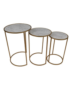 SLF Tables Jada Gold & Marble Look Top Set of 3 - 972004