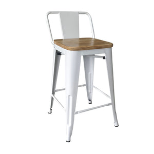 SLF Barista II Barstool Metal with Backrest Wood Top - 991002/991003