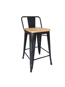 SLF Barista II Barstool Metal with Backrest Wood Top - 991002/991003